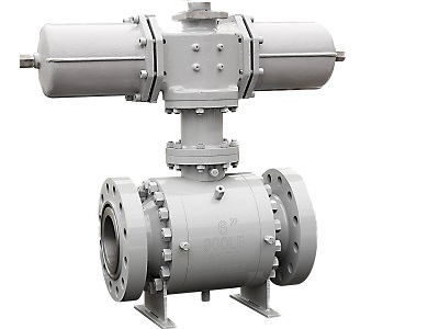 The opening and closing process of the turnnion mounted ball valve