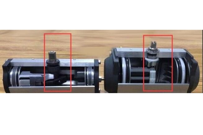 What is the difference between the fork type pneumatic actuator and other actuators in structure?