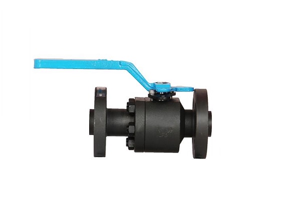 Where are the two-piece forged steel ball valves used and what are their characteristics?
