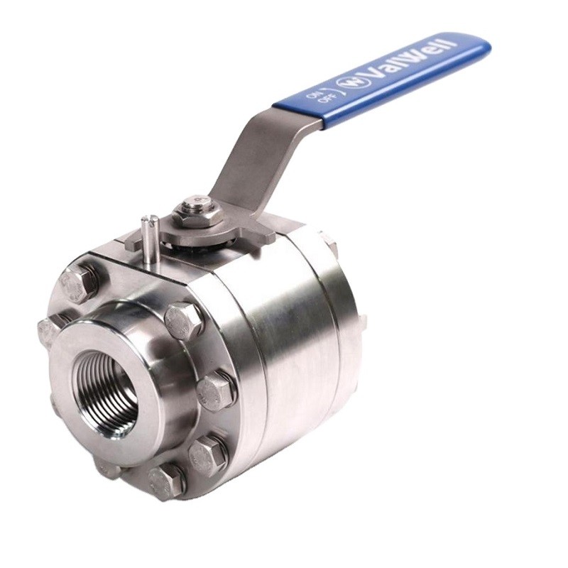 3 Piece Forged Steel Ball Valve Round Body