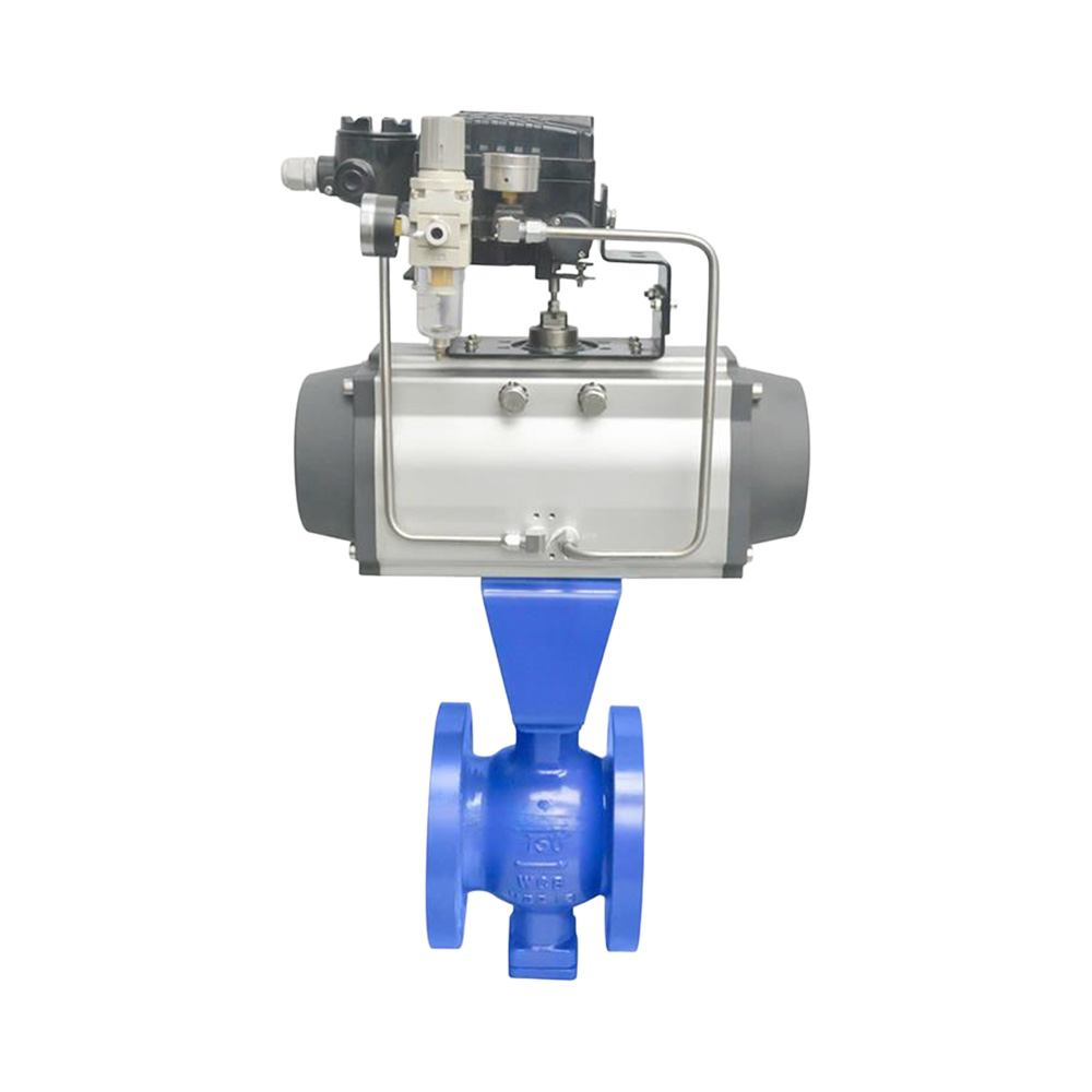 Flange V-Port Ball Valve With Pneumatic Actuator