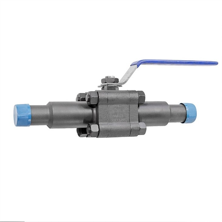 Forged Steel Ball Valve with Nipple Both End Square Body