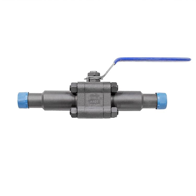 Forged Steel Ball Valve with Nipple Both End Square Body
