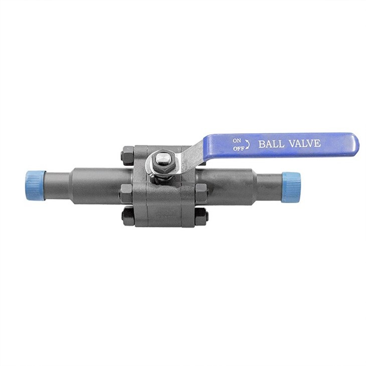 Forged Steel Ball Valve with Nipple Both End Square Body