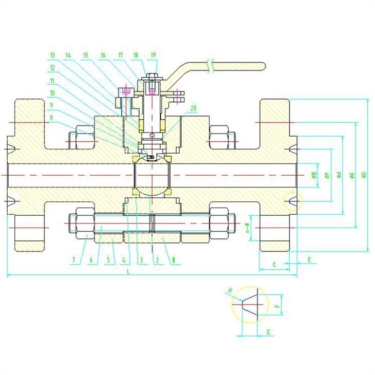 High Pressure Forged Flanged Ball Valve