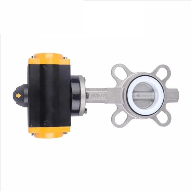 Pneumatic SS Lug Concentirc Butterfly Valve With PTFE Seat