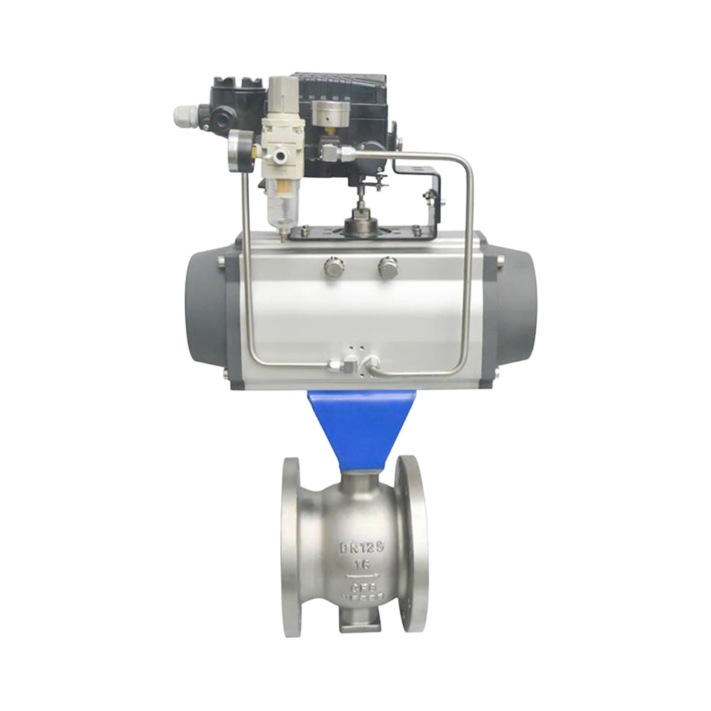 V-Port Ball Valve With Pneumatic Actuator